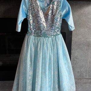 Elsa Inspired 2 in 1 Shimmering Ice Blue Sequin Dress for Kids